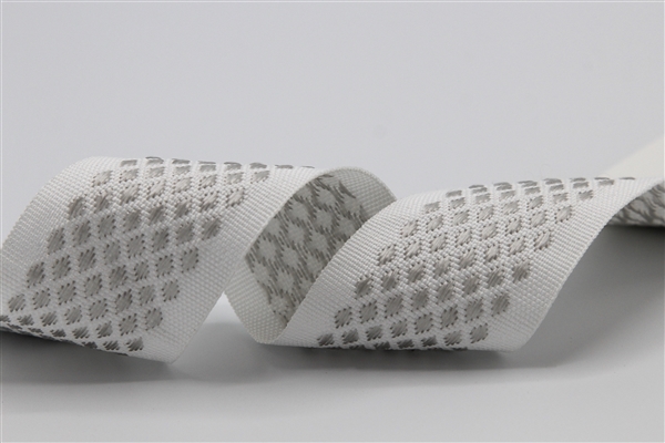 Nastro Rombo - Bianco/Grigio - mm. 38 