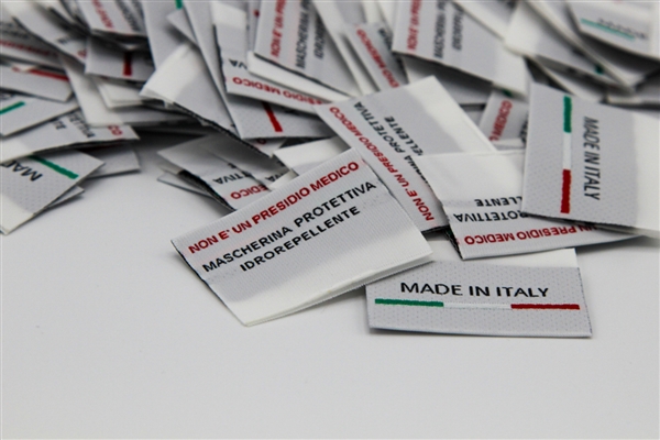Etichetta Jacquard Mascherina - 33x48 mm. Sacchetto da 1.000  